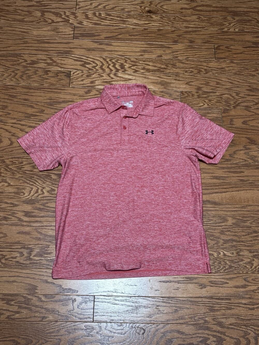 Under Armour Men's Red HeatGear Loose Fit Short Sleeve Golf Polo - Size Large